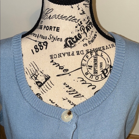 Women's Blue Button-Up Cardigan Sweater Vest Sz XL - Picture 4 of 6